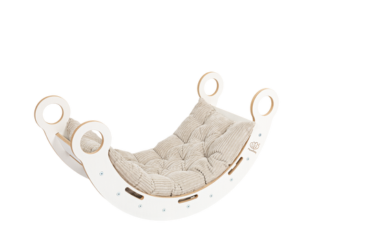 White Wooden Dream Rocker with Pillow and Slide - Large