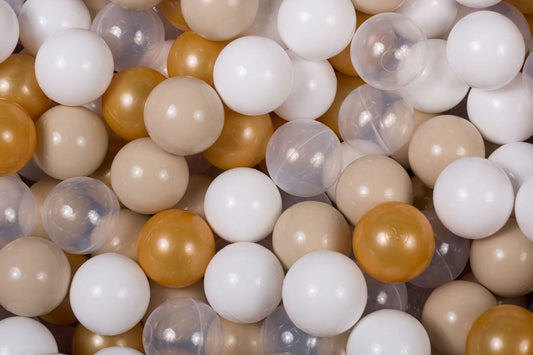 Ball Pit Balls 200pcs - Beige, White & Transparent