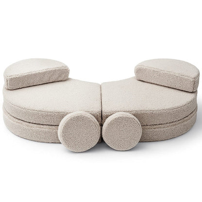 MeowBaby® Modular Sofa Coccolo for Kids – 6 Piece, Bearly Light Gray